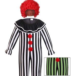 YOLSUN Clown Costume for Kids  Wig, Glow in The Dark, Scary Halloween